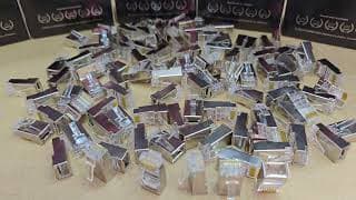 CAT6-RJ45-FTP-PT  --  COMMANDO CrystalX Cat6 RJ45 Shielded Pass-Through Connector, 100/Pack